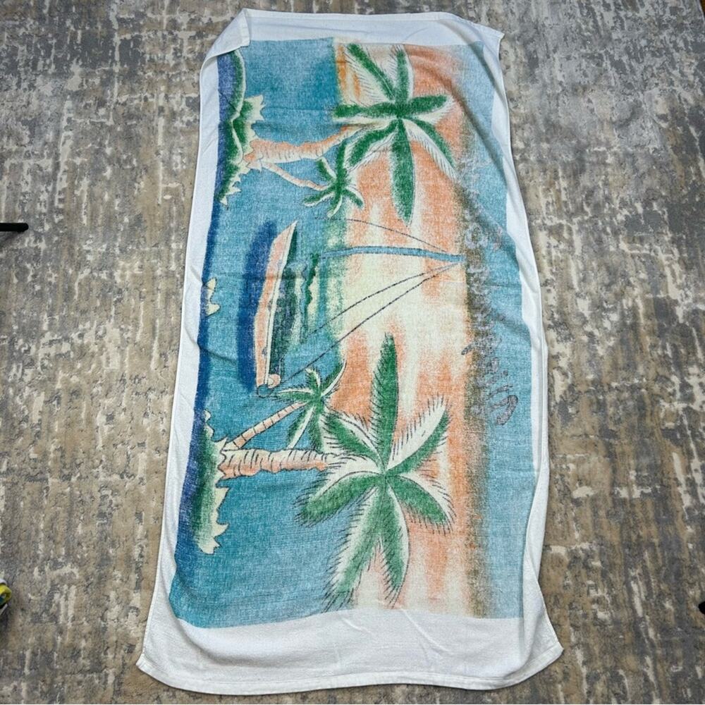 Vintage 80’s Virginia Beach Sailing Beach Towel - Picture 3 of 3